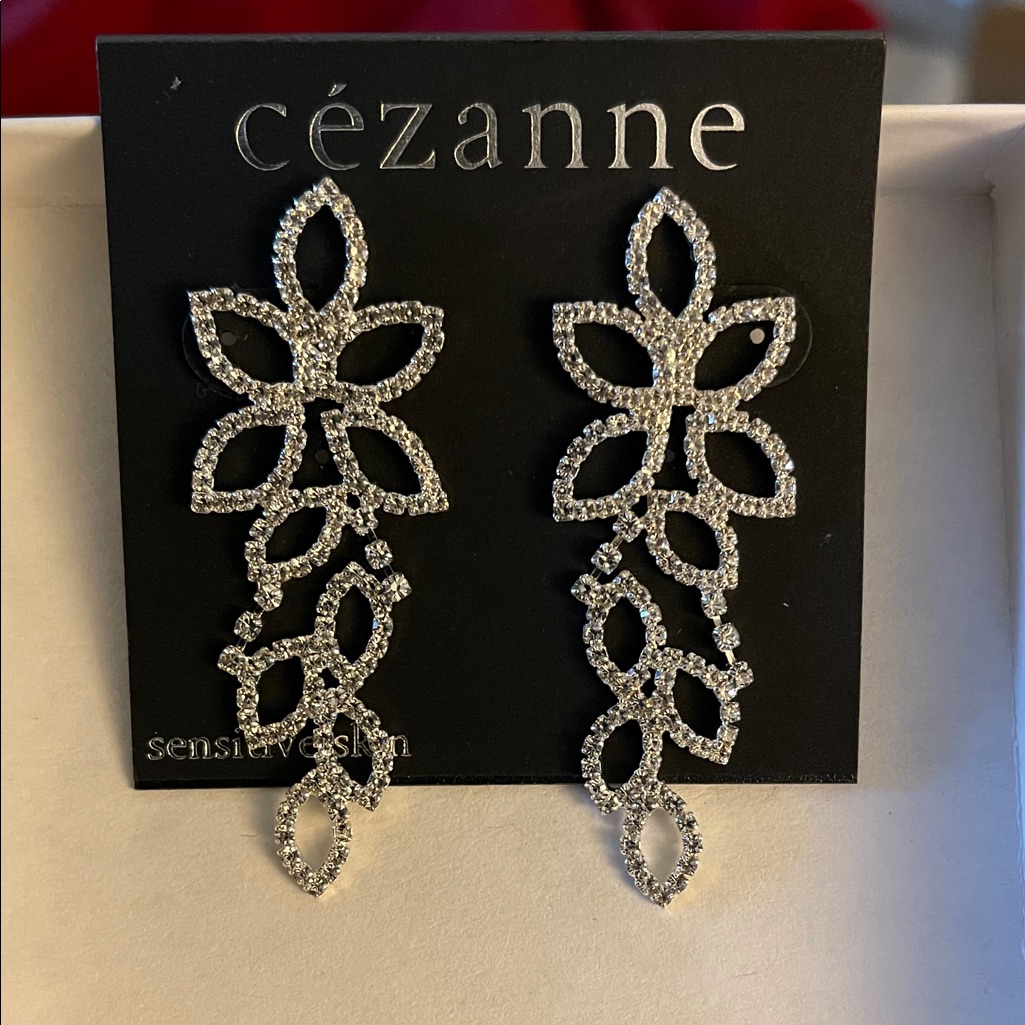 Nwt Cezanne Silver Statement Earrings